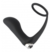Черное эрекционное кольцо с анальной вибропробкой Vibrating Ring   Plug - Orion - в Сочи купить с доставкой