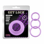 Набор из 3 сиреневых эрекционных колец Magnum Force Cock Ring - Chisa - в Сочи купить с доставкой