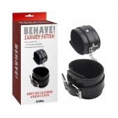 Черные оковы на ноги Obey Me Leather Ankle Cuffs - Chisa - купить с доставкой в Сочи