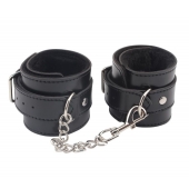 Черные оковы на ноги Obey Me Leather Ankle Cuffs - Chisa - купить с доставкой в Сочи