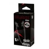 Черные зажимы на соски на цепочке BLAZE DELUXE NIPPLE CLAMPS - Dream Toys - купить с доставкой в Сочи