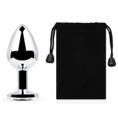 Серебристая анальная пробка с прозрачным стразом - 7,2 см. - Anal Jewelry Plug - купить с доставкой в Сочи