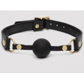 Черный кляп-шар Bound to You Faux Leather Ball Gag - Fifty Shades of Grey - купить с доставкой в Сочи