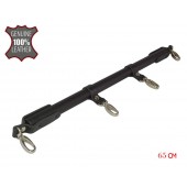 Черная металлическая распорка с кожаными ремешками и карабинами - 65 см. - Sitabella - купить с доставкой в Сочи