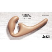 Бежевый безремневой страпон Seduction - 20,5 см. - Lola Games - купить с доставкой в Сочи