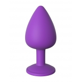 Фиолетовая анальная пробка со стразом Her Little Gem Large Plug - 9,5 см. - Pipedream - купить с доставкой в Сочи