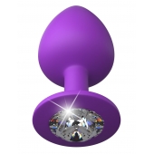 Фиолетовая анальная пробка со стразом Her Little Gem Large Plug - 9,5 см. - Pipedream - купить с доставкой в Сочи