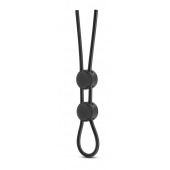 Черное двойное эрекционное лассо Silicone Double Loop Cock Ring - Blush Novelties - в Сочи купить с доставкой