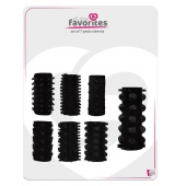 Набор из 7 черных насадок PENIS SLEEVES SET - Dream Toys - в Сочи купить с доставкой