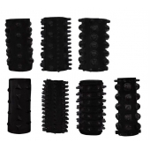 Набор из 7 черных насадок PENIS SLEEVES SET - Dream Toys - в Сочи купить с доставкой