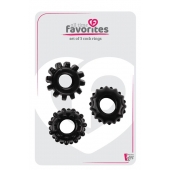 Набор из 3 черных эрекционных колец SET OF 3 COCKRINGS - Dream Toys - в Сочи купить с доставкой