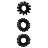Набор из 3 черных эрекционных колец SET OF 3 COCKRINGS - Dream Toys - в Сочи купить с доставкой
