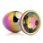 Голографическая анальная втулка с радужным кристаллом - 7,1 см. - Dream Toys - купить с доставкой в Сочи