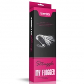 Серебристая плетка Struggle My Flogger с черной ручкой - 45 см. - Lovetoy - купить с доставкой в Сочи
