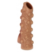 Телесная насадка с бугорками и открытой головкой Nude Sleeve M - 12 см. - KOKOS - в Сочи купить с доставкой