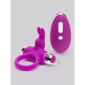 Лиловое виброкольцо с пультом ДУ Remote Control Cock Ring - Happy Rabbit - в Сочи купить с доставкой