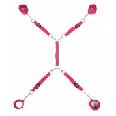 Ярко-розовый набор фиксаций на кровати Classic Bed Spreader - Lux Fetish - купить с доставкой в Сочи