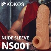 Телесная открытая насадка-реалистик с подхватом мошонки Nude Sleeve S - 10 см. - KOKOS - в Сочи купить с доставкой