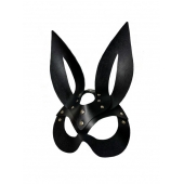 Черная кожаная маска зайки Miss Bunny - БДСМ Арсенал - купить с доставкой в Сочи