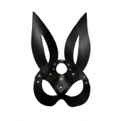 Черная кожаная маска зайки Miss Bunny - БДСМ Арсенал - купить с доставкой в Сочи