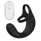 Черный анальный стимулятор с эрекционными кольцами Remote Couple Teaser - Dream Toys - в Сочи купить с доставкой