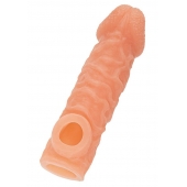 Телесная закрытая насадка с шершавой головкой Cock Sleeve Size M - 15,6 см. - KOKOS - в Сочи купить с доставкой