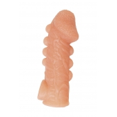 Телесная закрытая насадка с шишечками Cock Sleeve Size M - 15,6 см. - KOKOS - в Сочи купить с доставкой