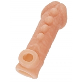 Телесная закрытая насадка с шишечками Cock Sleeve Size L - 17,6 см. - KOKOS - в Сочи купить с доставкой