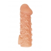Телесная закрытая насадка с пучками шишечек Cock Sleeve Size M - 15,6 см. - KOKOS - в Сочи купить с доставкой