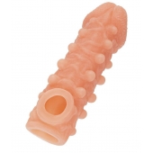 Телесная закрытая насадка с шариками Cock Sleeve Size S - 13,8 см. - KOKOS - в Сочи купить с доставкой