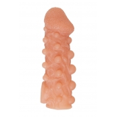 Телесная закрытая насадка с шариками Cock Sleeve Size M - 15,6 см. - KOKOS - в Сочи купить с доставкой