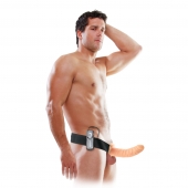 Телесный полый страпон с вибрацией 8  Vibrating Hollow Strap-On - 20,5 см. - Pipedream - купить с доставкой в Сочи