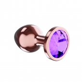 Пробка цвета розового золота с фиолетовым кристаллом Diamond Amethyst Shine S - 7,2 см. - Lola Games - купить с доставкой в Сочи