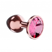 Пробка цвета розового золота с малиновым кристаллом Diamond Ruby Shine L - 8,3 см. - Lola Games - купить с доставкой в Сочи
