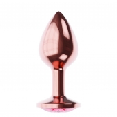 Пробка цвета розового золота с малиновым кристаллом Diamond Ruby Shine L - 8,3 см. - Lola Games - купить с доставкой в Сочи