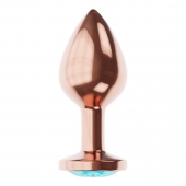 Пробка цвета розового золота с малиновым кристаллом Diamond Topaz Shine L - 8,3 см. - Lola Games - купить с доставкой в Сочи