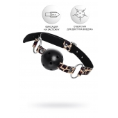 Черный кляп-шар на леопардовых ремешках Anonymo - ToyFa - купить с доставкой в Сочи