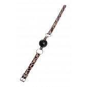 Черный кляп-шар на леопардовых ремешках Anonymo - ToyFa - купить с доставкой в Сочи