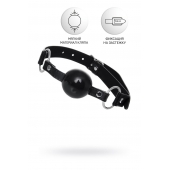 Черный кляп-шар на кожаных ремешках Anonymo - ToyFa - купить с доставкой в Сочи