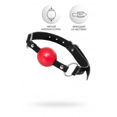 Красный кляп-шар на черных ремешках Anonymo - ToyFa - купить с доставкой в Сочи