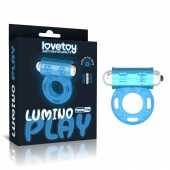 Голубое, светящееся в темноте эрекционное виброкольцо Lumino Play Vibrating Penis Ring - Lovetoy - в Сочи купить с доставкой