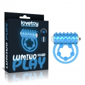 Голубое, светящееся в темноте виброкольцо Lumino Play Vibrating Penis Ring - Lovetoy - в Сочи купить с доставкой