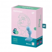 Голубой анальный вибростимулятор Deep Driver - 11,2 см. - Satisfyer - в Сочи купить с доставкой