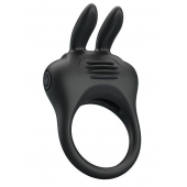 Черное эрекционное кольцо с вибрацией Davion - Baile - в Сочи купить с доставкой