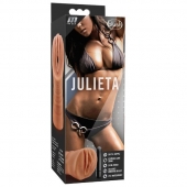 Мастурбатор-вагина цвета карамели Julieta с вибрацией - Blush Novelties - в Сочи купить с доставкой