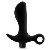 Черный анальный вибратор Silicone Vibrating Prostate Massager 01 - 10,8 см. - Blush Novelties - в Сочи купить с доставкой