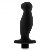 Черный анальный вибромассажёр Silicone Vibrating Prostate Massager 02 - 10,8 см. - Blush Novelties - в Сочи купить с доставкой