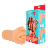 Телесный мастурбатор-ротик с высунутым язычком - Bior toys - в Сочи купить с доставкой