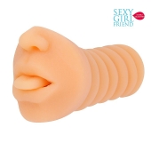Телесный мастурбатор-ротик с высунутым язычком - Bior toys - в Сочи купить с доставкой