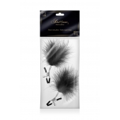 Зажимы на соски с черными пуховыми кисточками Sweet Caress Feather Nipple Clumps - Sweet Caress - купить с доставкой в Сочи